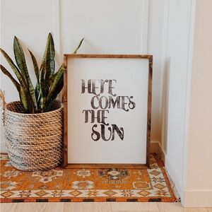 Boho Here Comes the Sun Real Wood Wall Art